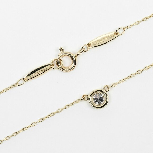 TIFFANY & CO. Yellow Gold Diamond 2C Necklace - Picture 5 of 9